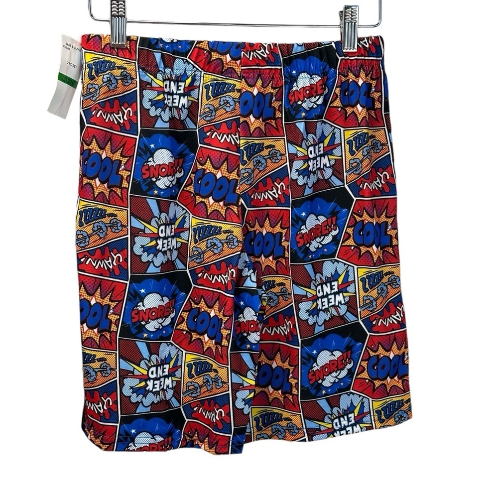 Max & Olivia Boys Comic Weekend Snore 2-Piece Pajama Set - Red Blue - size Large - Picture 6 of 15